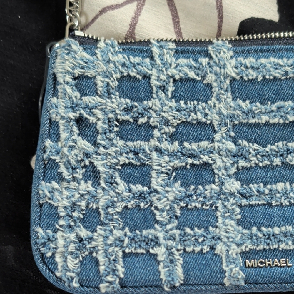 Michael Kors Blue and White Denim Shoulder Bag - Picture 3 of 6